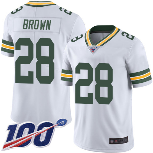 Green Bay Packers Limited White Men #28 Brown Tony Road Jersey Nike NFL 100th Season Vapor Untouchable->youth nfl jersey->Youth Jersey